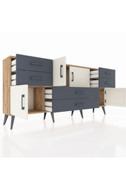Arges Konsol 3 Raflı 6 Çekmeceli 4 Kapaklı 176x30x83 - S148M006V23A