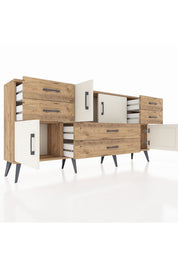Arges Konsol 3 Raflı 6 Çekmeceli 4 Kapaklı 176x30x83 - S148M006V24A
