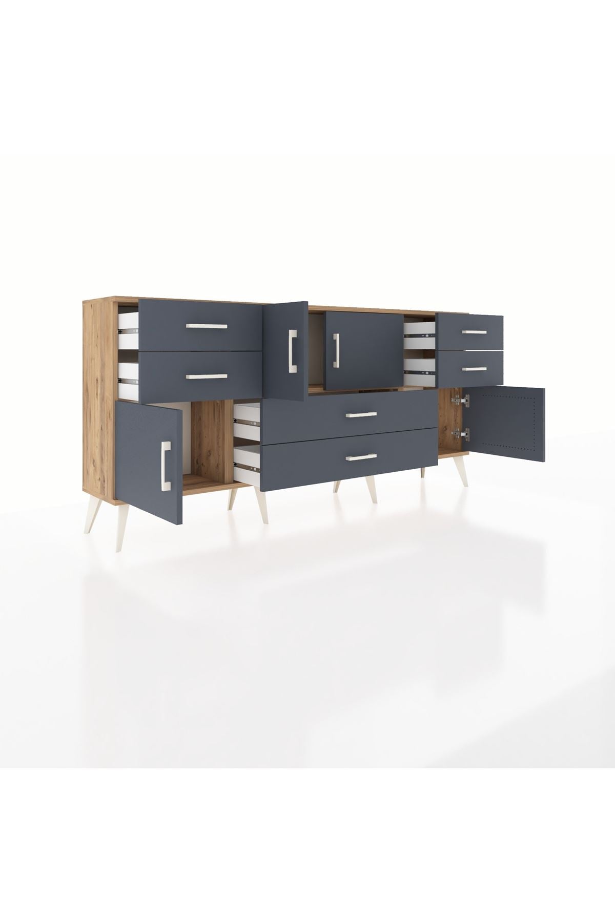 Arges Konsol 3 Raflı 6 Çekmeceli 4 Kapaklı 176x30x83 - S148M006V26A