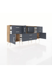 Arges Konsol 3 Raflı 6 Çekmeceli 4 Kapaklı 176x30x83 - S148M006V26A