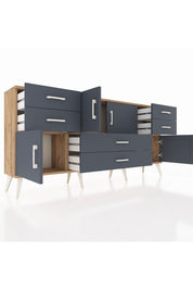 Arges Konsol 3 Raflı 6 Çekmeceli 4 Kapaklı 176x30x83 - S148M006V26A