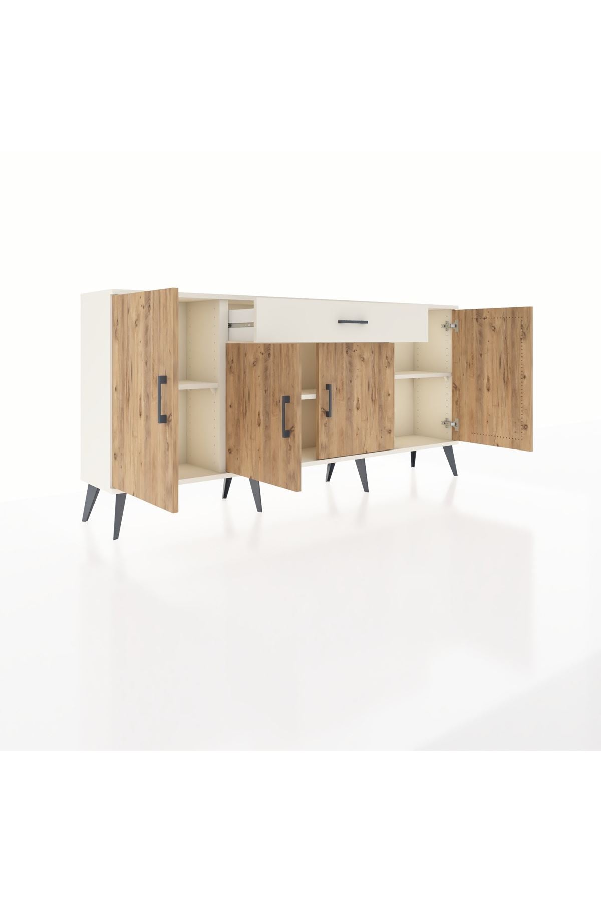 Arges Konsol 3 Raflı Tek Çekmeceli 4 Kapaklı 176x30x83 - S148M007V01A