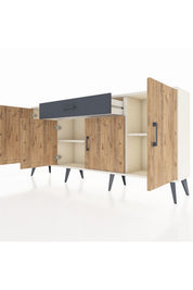 Arges Konsol 3 Raflı Tek Çekmeceli 4 Kapaklı 176x30x83 - S148M007V02A