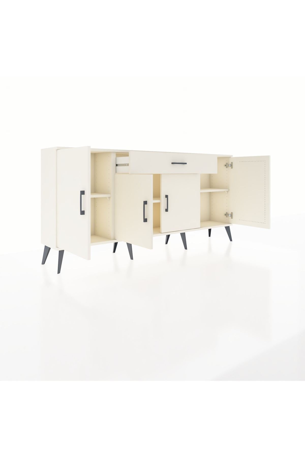 Arges Konsol 3 Raflı Tek Çekmeceli 4 Kapaklı 176x30x83 - S148M007V04A