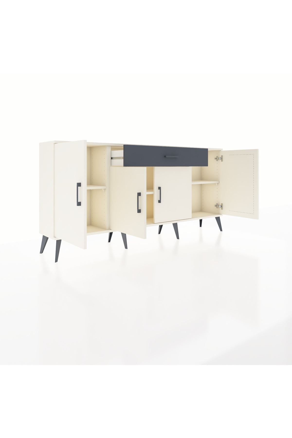Arges Konsol 3 Raflı Tek Çekmeceli 4 Kapaklı 176x30x83 - S148M007V05A