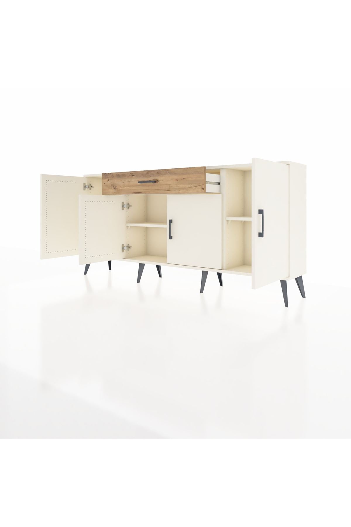 Arges Konsol 3 Raflı Tek Çekmeceli 4 Kapaklı 176x30x83 - S148M007V06A