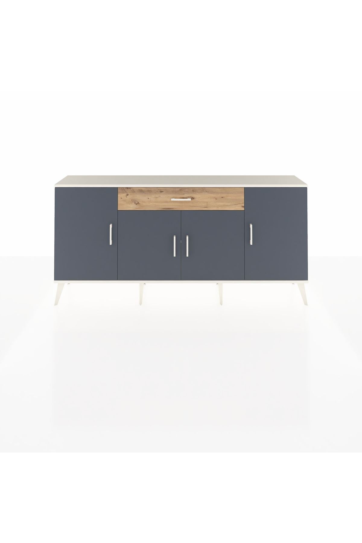 Arges Konsol 3 Raflı Tek Çekmeceli 4 Kapaklı 176x30x83 - S148M007V09A