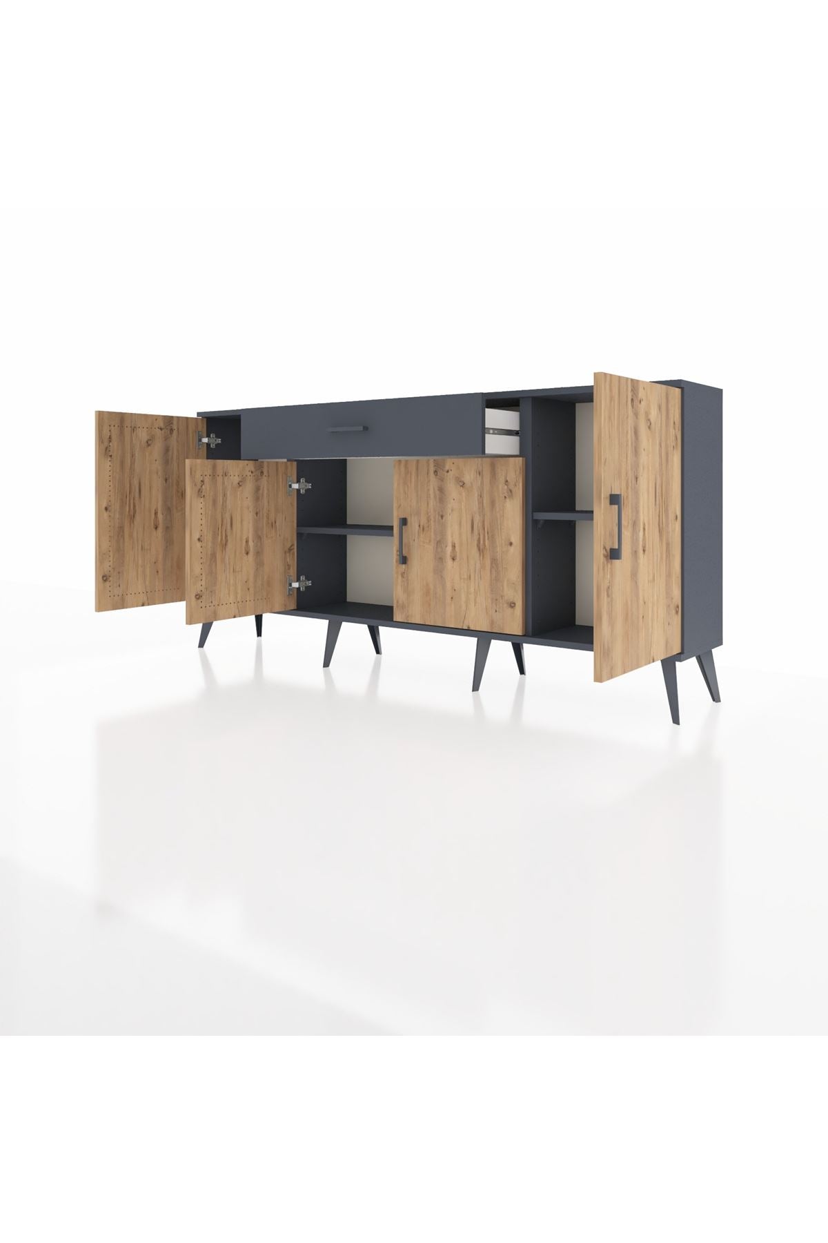 Arges Konsol 3 Raflı Tek Çekmeceli 4 Kapaklı 176x30x83 - S148M007V11A