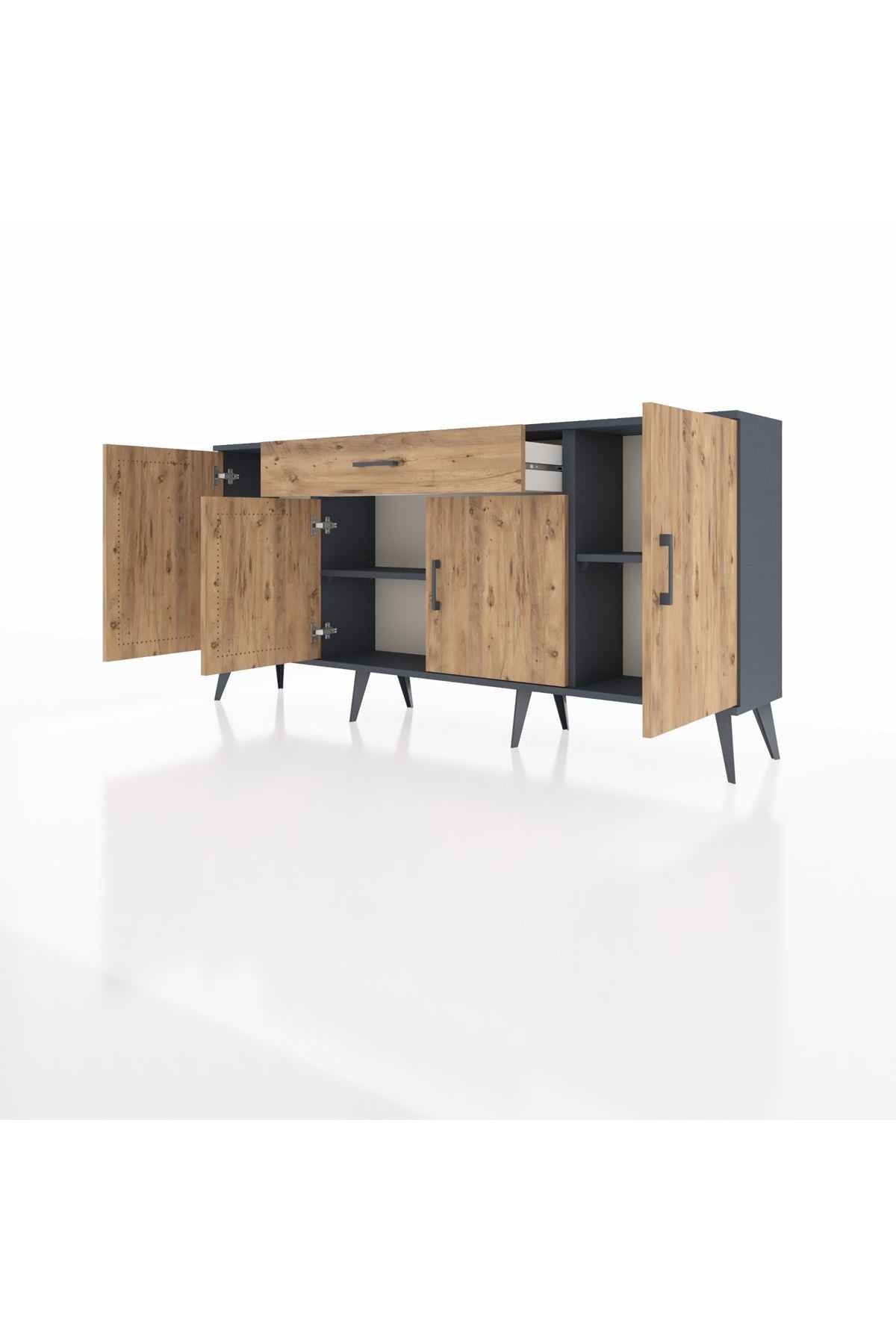 Arges Konsol 3 Raflı Tek Çekmeceli 4 Kapaklı 176x30x83 - S148M007V12A