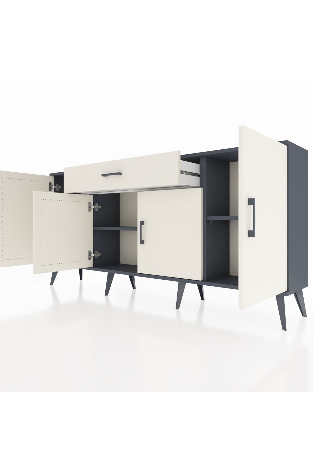 Arges Konsol 3 Raflı Tek Çekmeceli 4 Kapaklı 176x30x83 - S148M007V13A