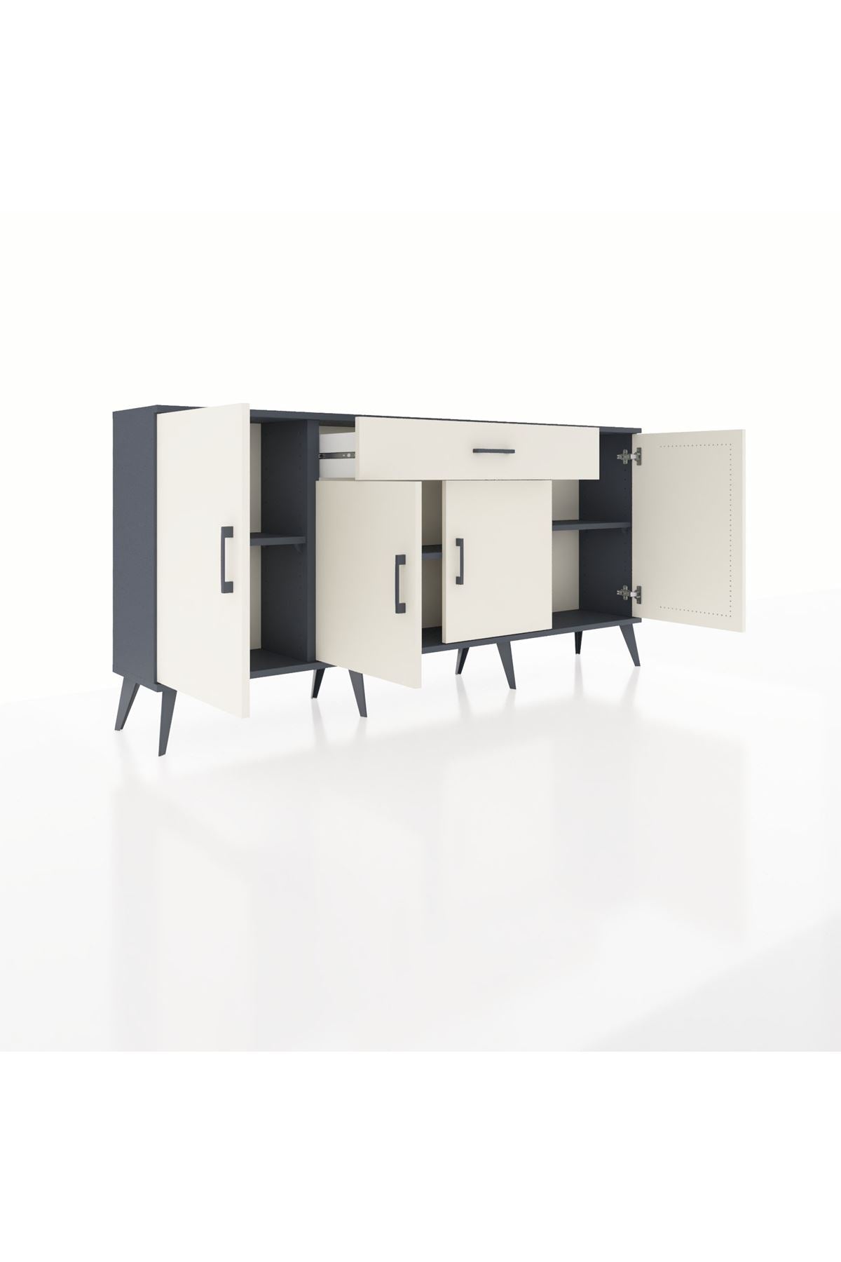 Arges Konsol 3 Raflı Tek Çekmeceli 4 Kapaklı 176x30x83 - S148M007V13A