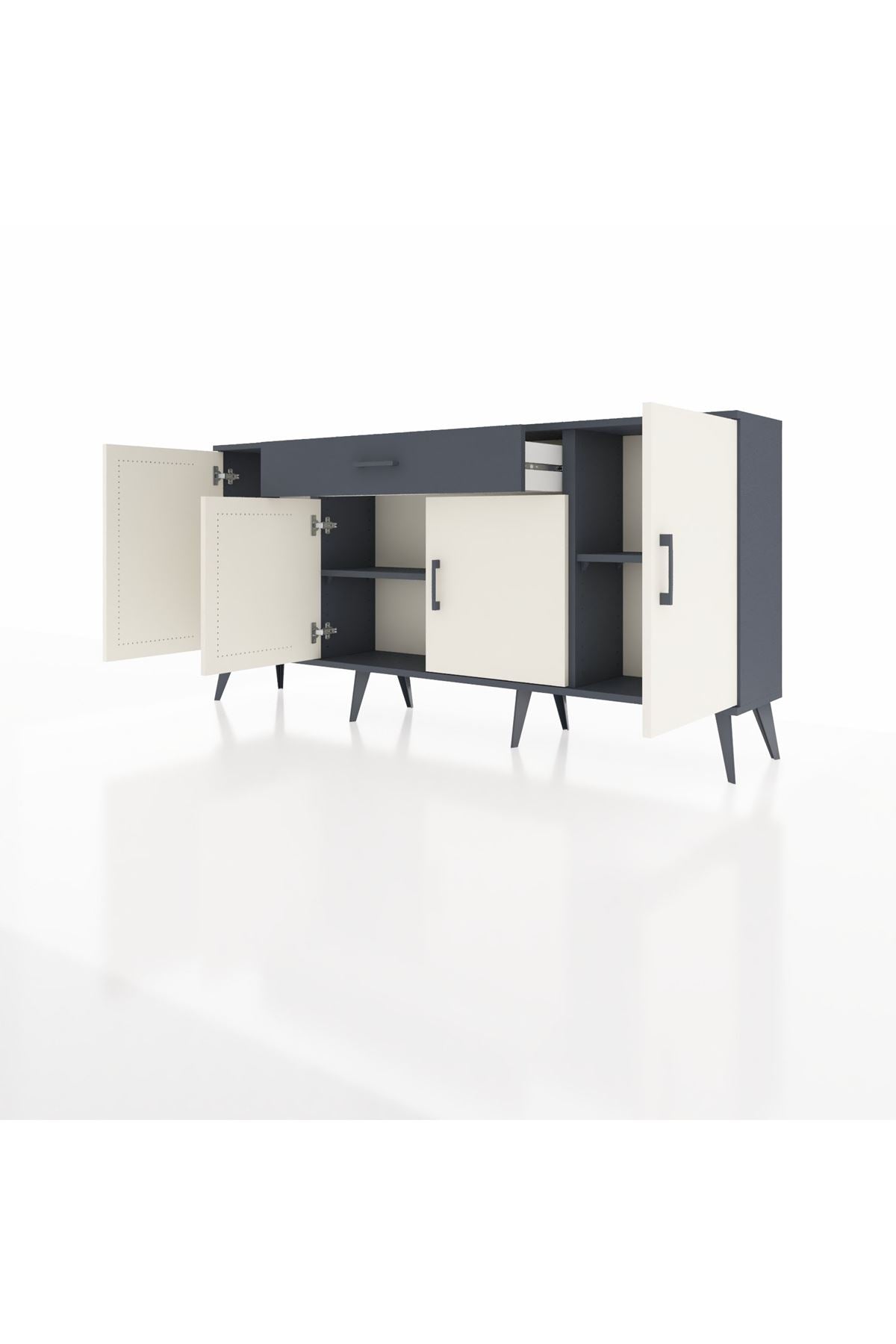 Arges Konsol 3 Raflı Tek Çekmeceli 4 Kapaklı 176x30x83 - S148M007V14A