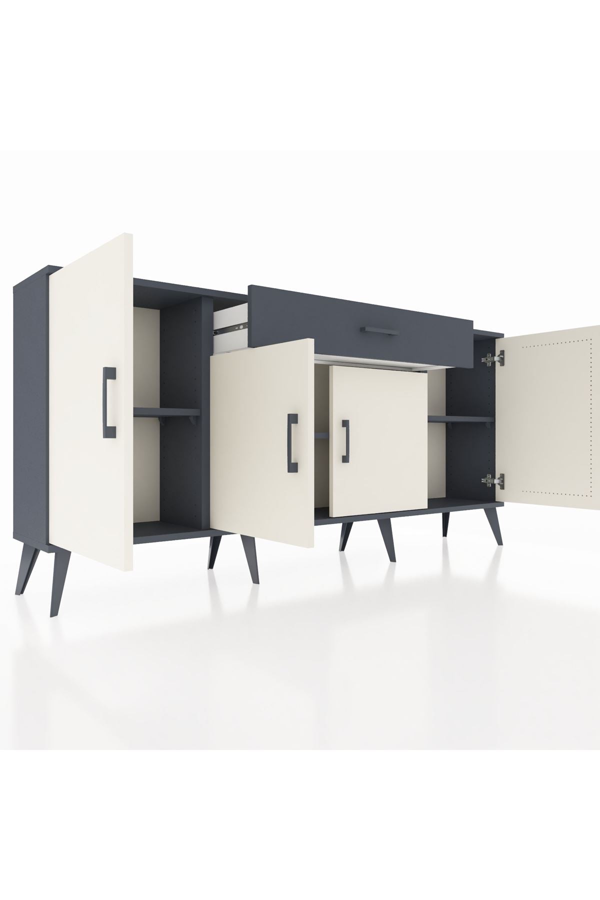 Arges Konsol 3 Raflı Tek Çekmeceli 4 Kapaklı 176x30x83 - S148M007V14A