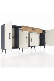 Arges Konsol 3 Raflı Tek Çekmeceli 4 Kapaklı 176x30x83 - S148M007V15A