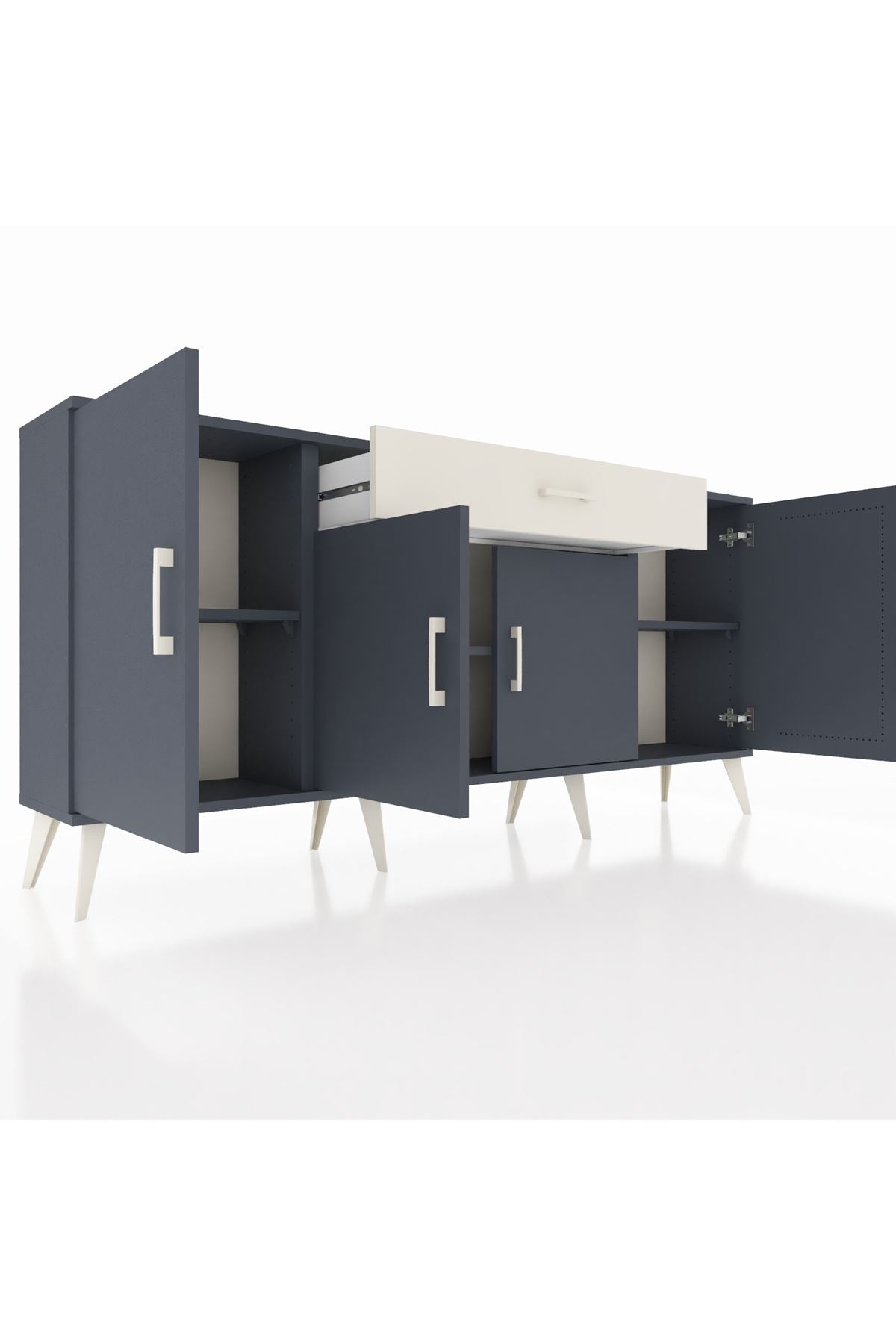 Arges Konsol 3 Raflı Tek Çekmeceli 4 Kapaklı 176x30x83 - S148M007V16A