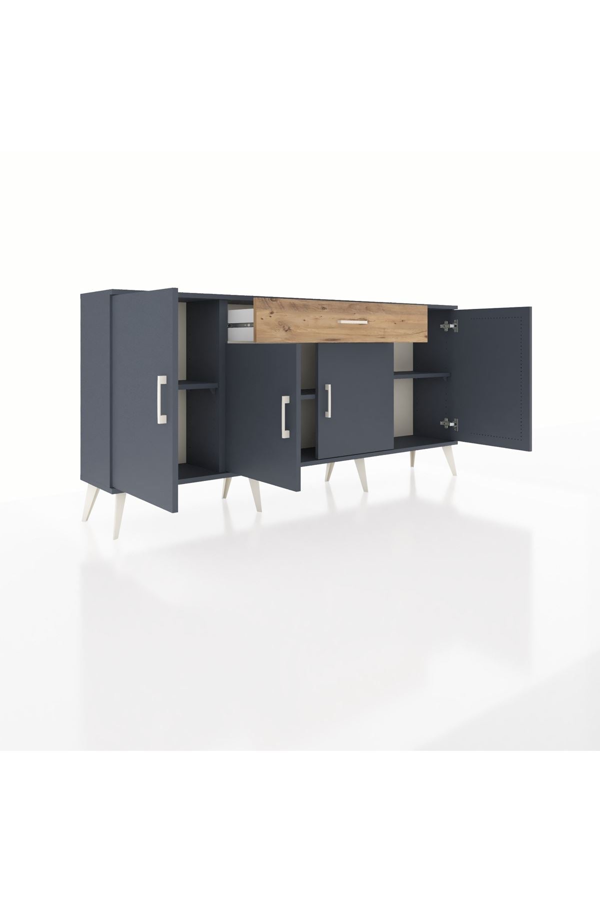 Arges Konsol 3 Raflı Tek Çekmeceli 4 Kapaklı 176x30x83 - S148M007V18A