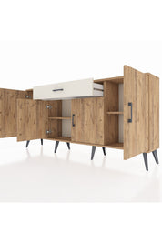 Arges Konsol 3 Raflı Tek Çekmeceli 4 Kapaklı 176x30x83 - S148M007V19A