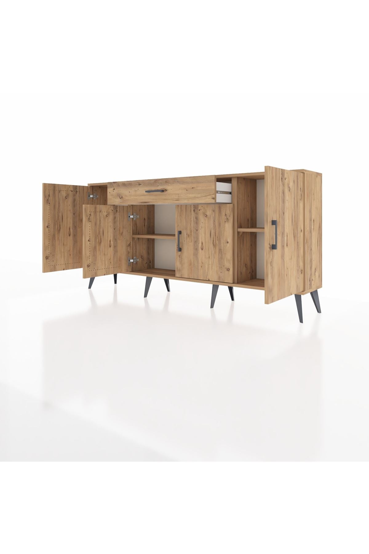 Arges Konsol 3 Raflı Tek Çekmeceli 4 Kapaklı 176x30x83 - S148M007V21A