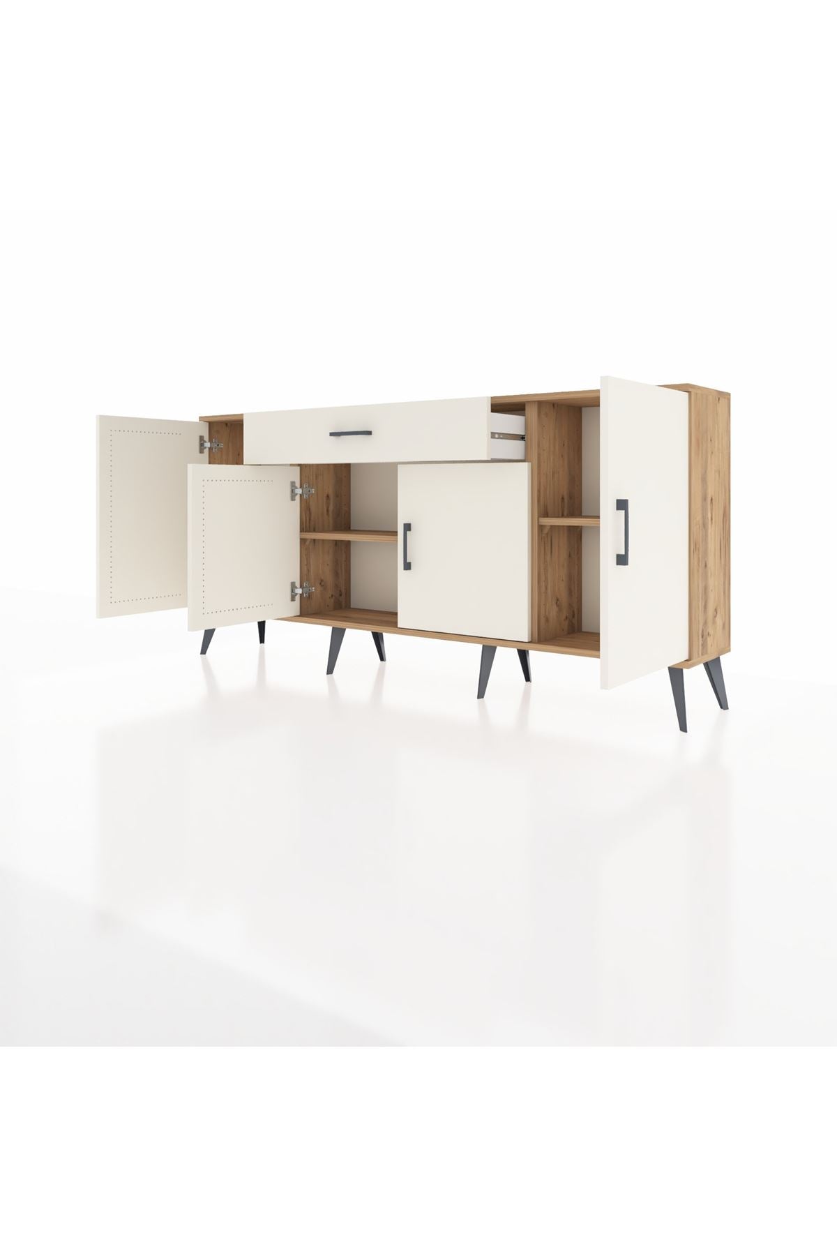 Arges Konsol 3 Raflı Tek Çekmeceli 4 Kapaklı 176x30x83 - S148M007V22A