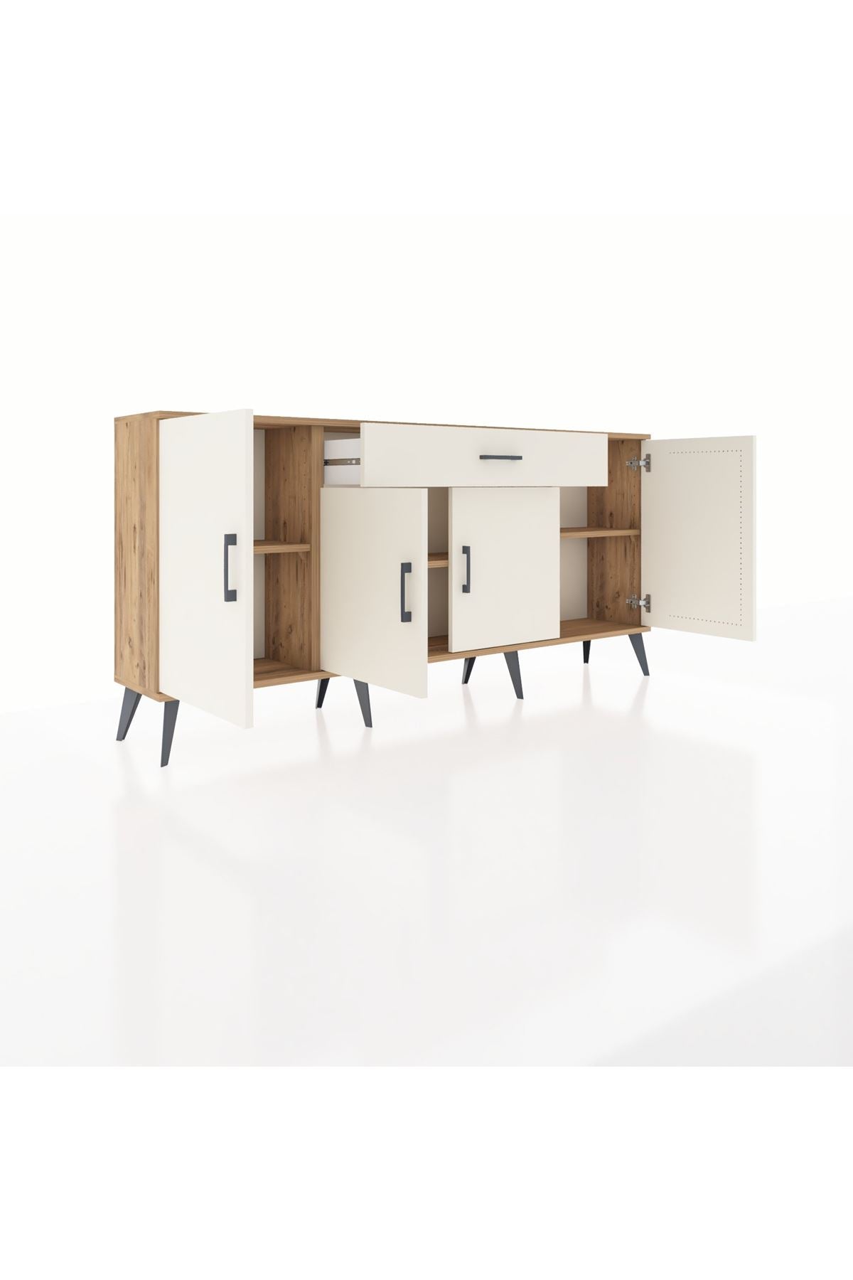 Arges Konsol 3 Raflı Tek Çekmeceli 4 Kapaklı 176x30x83 - S148M007V22A