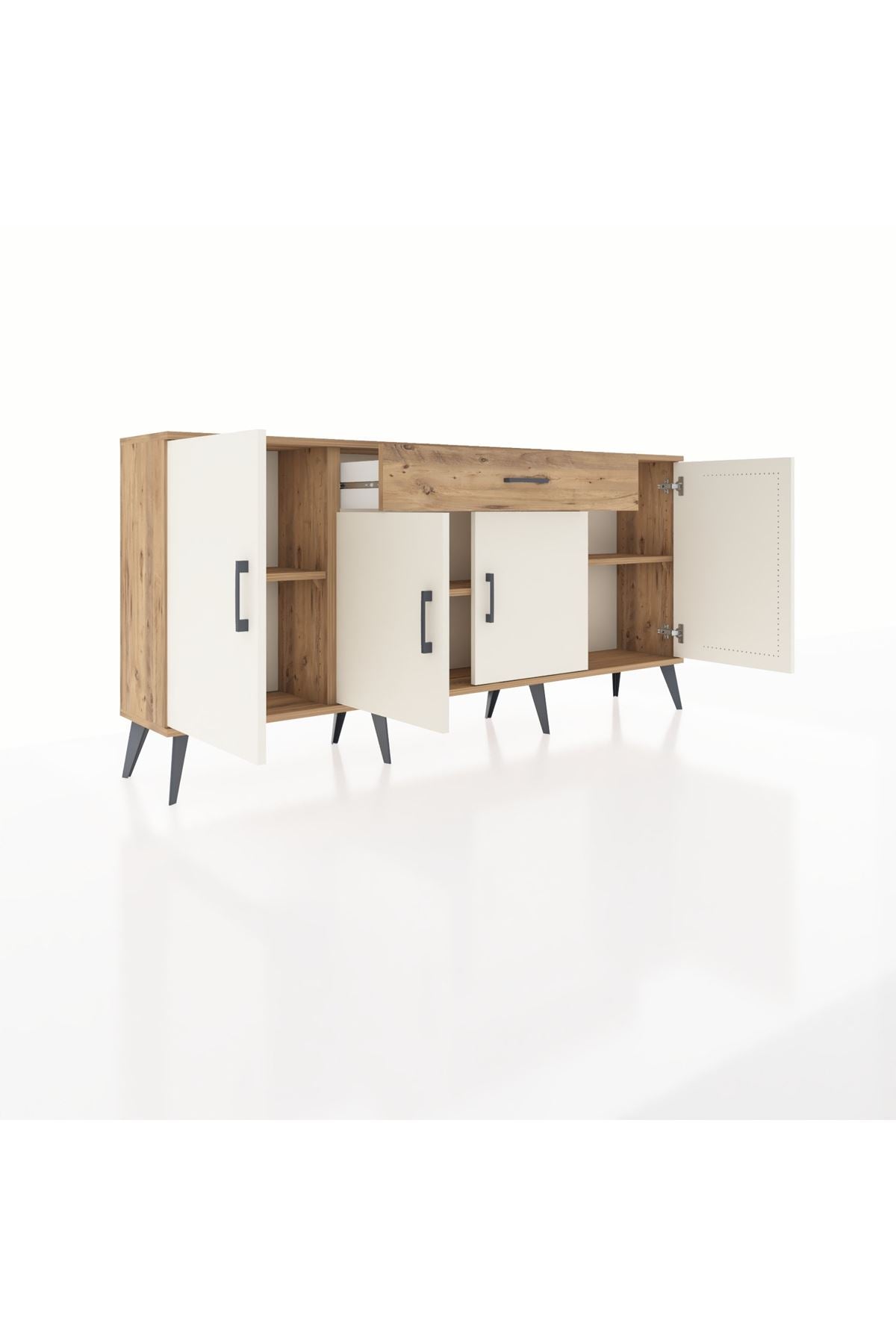 Arges Konsol 3 Raflı Tek Çekmeceli 4 Kapaklı 176x30x83 - S148M007V24A