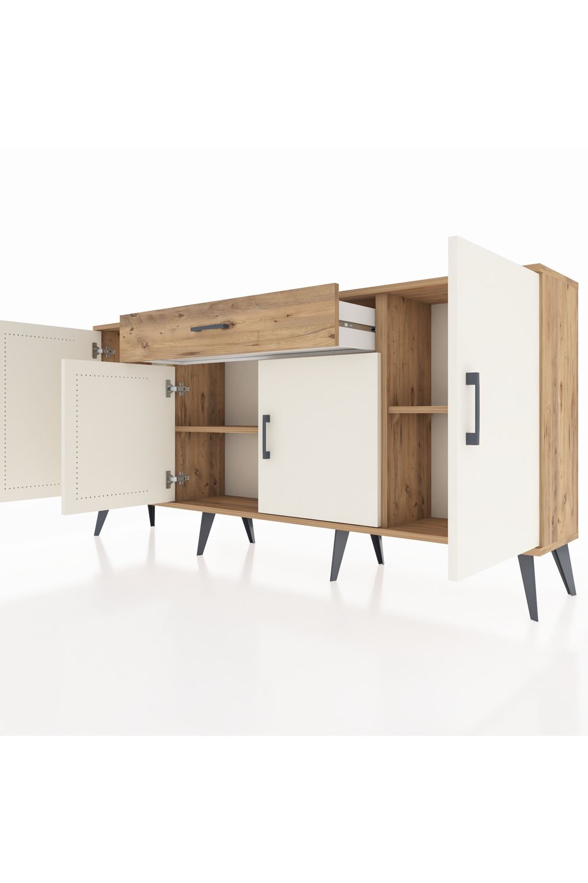 Arges Konsol 3 Raflı Tek Çekmeceli 4 Kapaklı 176x30x83 - S148M007V24A