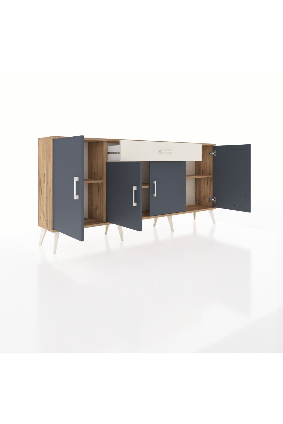 Arges Konsol 3 Raflı Tek Çekmeceli 4 Kapaklı 176x30x83 - S148M007V25A