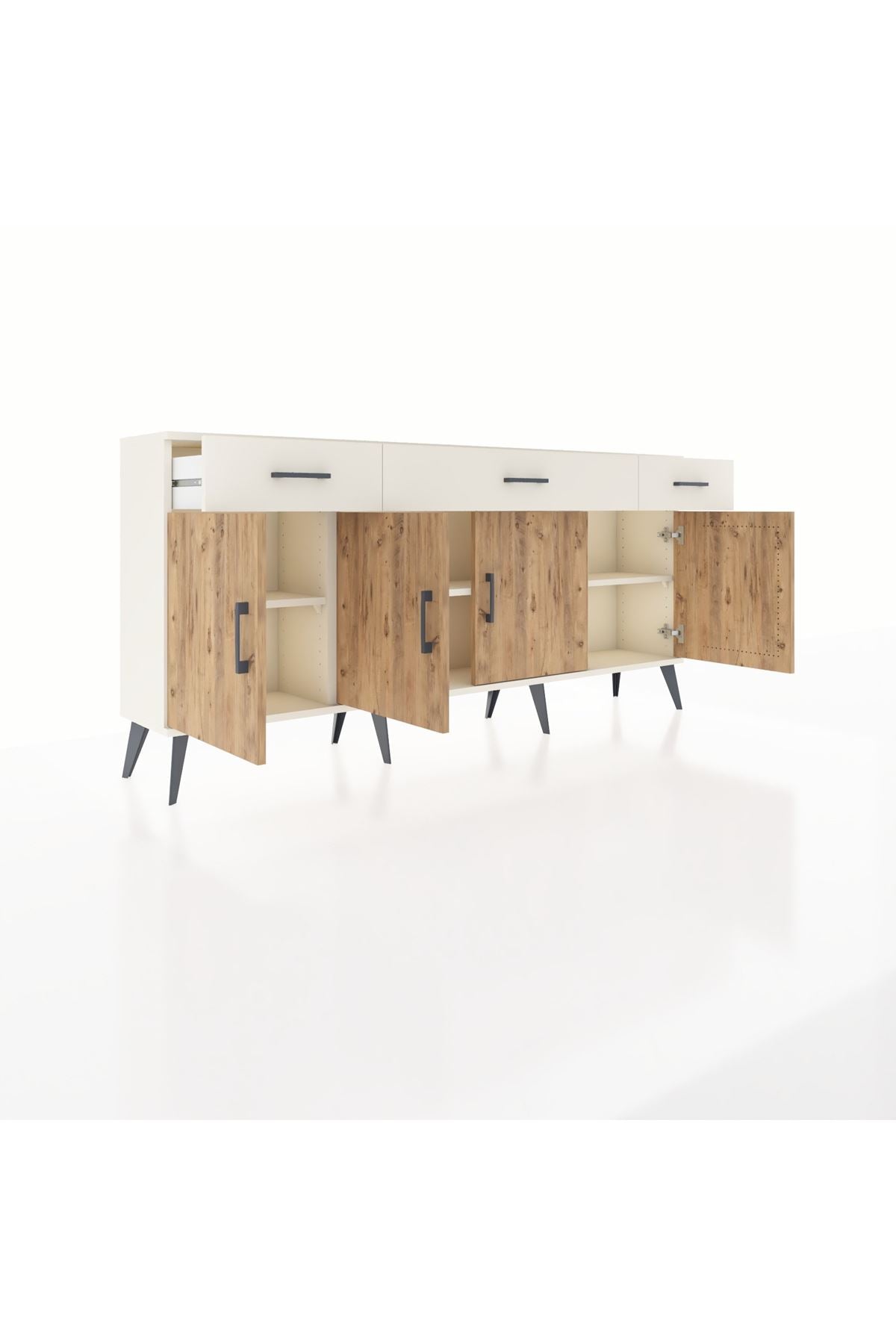 Arges Konsol 3 Raflı 3 Çekmeceli 4 Kapaklı 176x30x83 - S148M008V01A