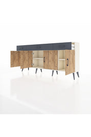 Arges Konsol 3 Raflı 3 Çekmeceli 4 Kapaklı 176x30x83 - S148M008V02A