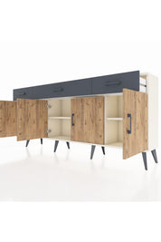 Arges Konsol 3 Raflı 3 Çekmeceli 4 Kapaklı 176x30x83 - S148M008V02A