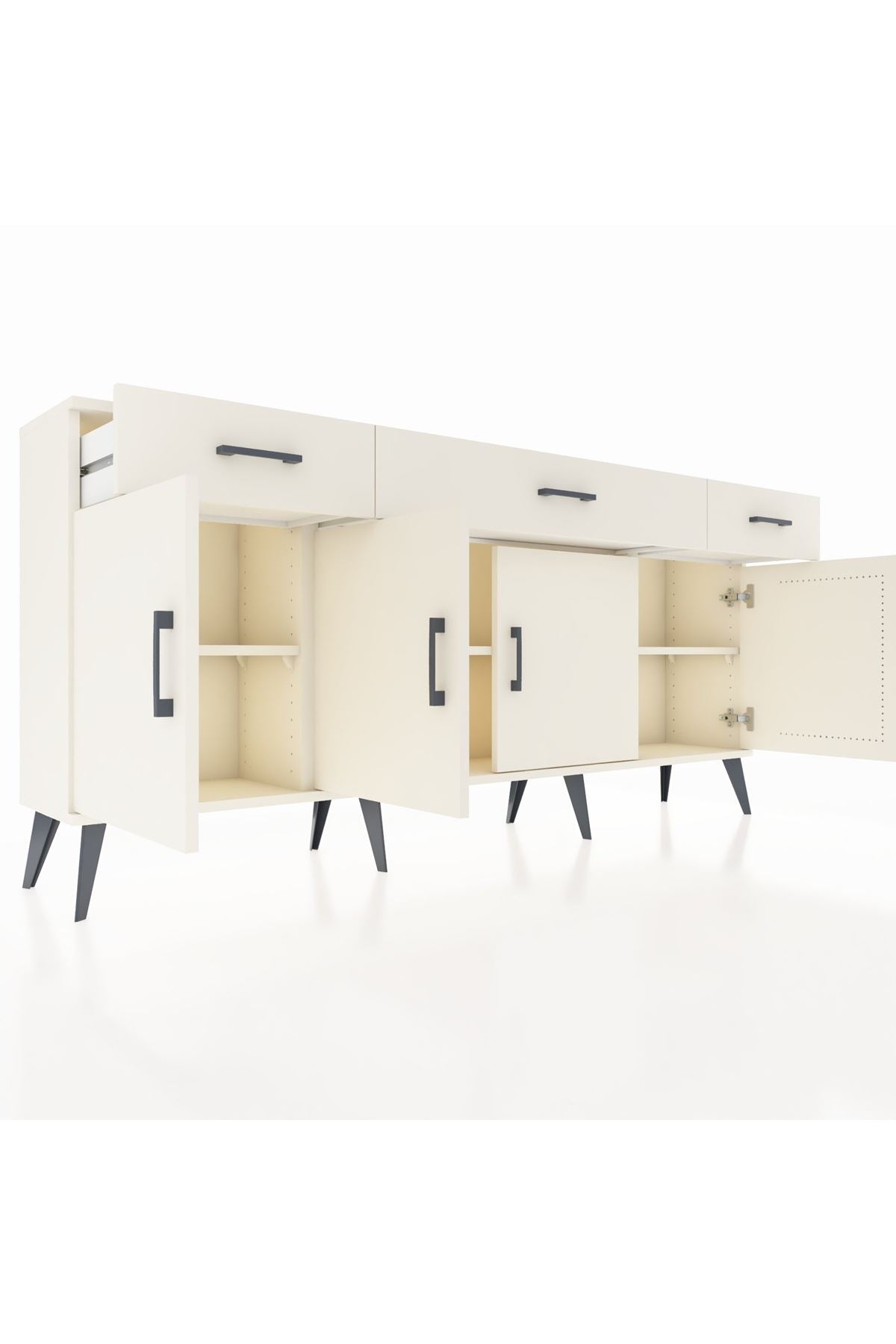 Arges Konsol 3 Raflı 3 Çekmeceli 4 Kapaklı 176x30x83 - S148M008V04A
