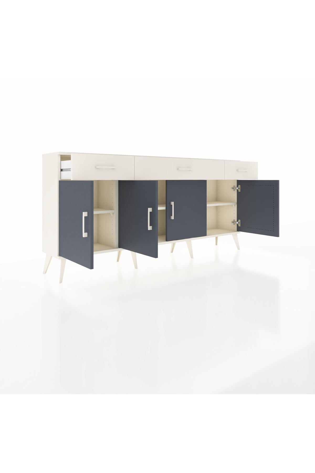 Arges Konsol 3 Raflı 3 Çekmeceli 4 Kapaklı 176x30x83 - S148M008V07A