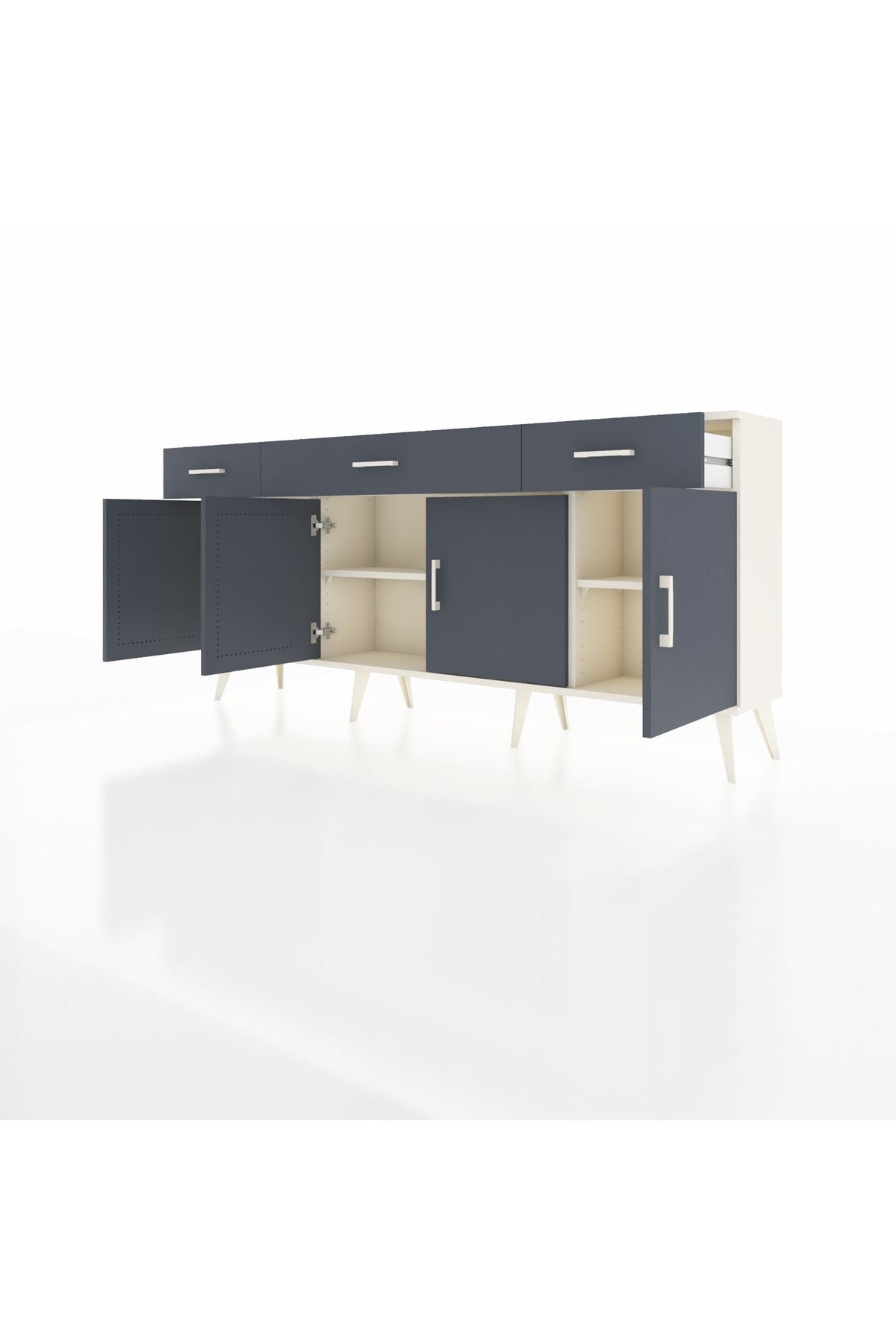 Arges Konsol 3 Raflı 3 Çekmeceli 4 Kapaklı 176x30x83 - S148M008V08A