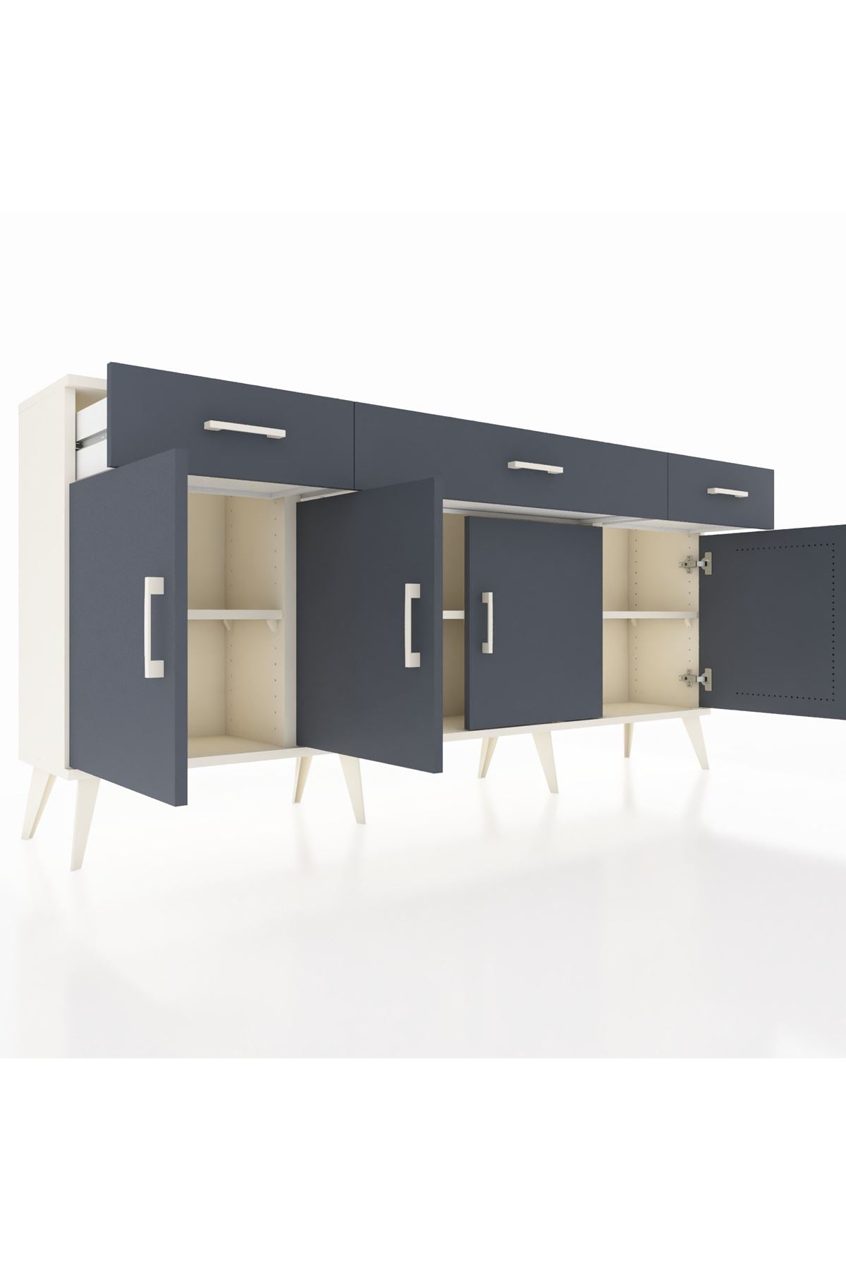 Arges Konsol 3 Raflı 3 Çekmeceli 4 Kapaklı 176x30x83 - S148M008V08A
