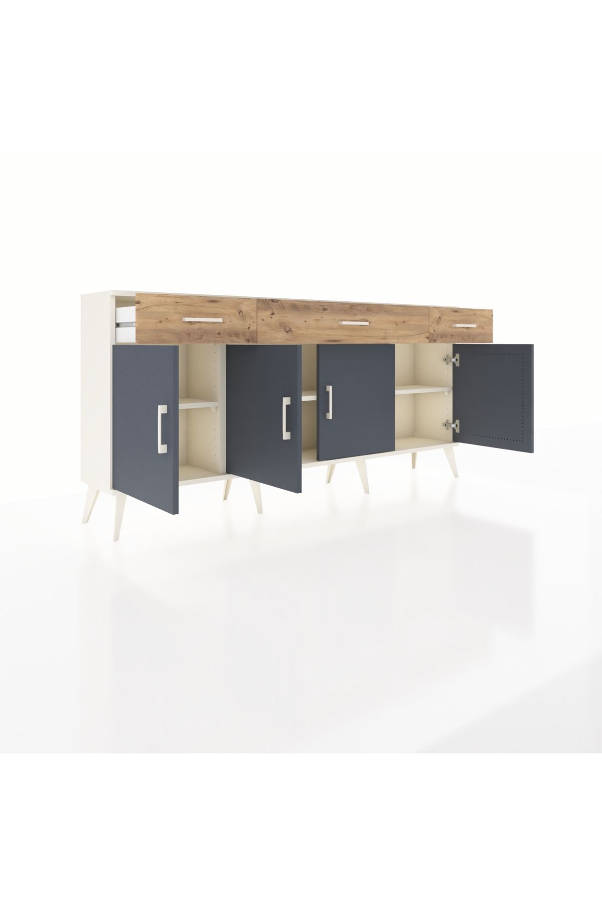 Arges Konsol 3 Raflı 3 Çekmeceli 4 Kapaklı 176x30x83 - S148M008V09A