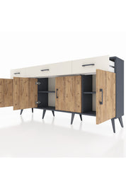 Arges Konsol 3 Raflı 3 Çekmeceli 4 Kapaklı 176x30x83 - S148M008V10A