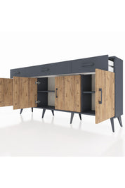 Arges Konsol 3 Raflı 3 Çekmeceli 4 Kapaklı 176x30x83 - S148M008V11A