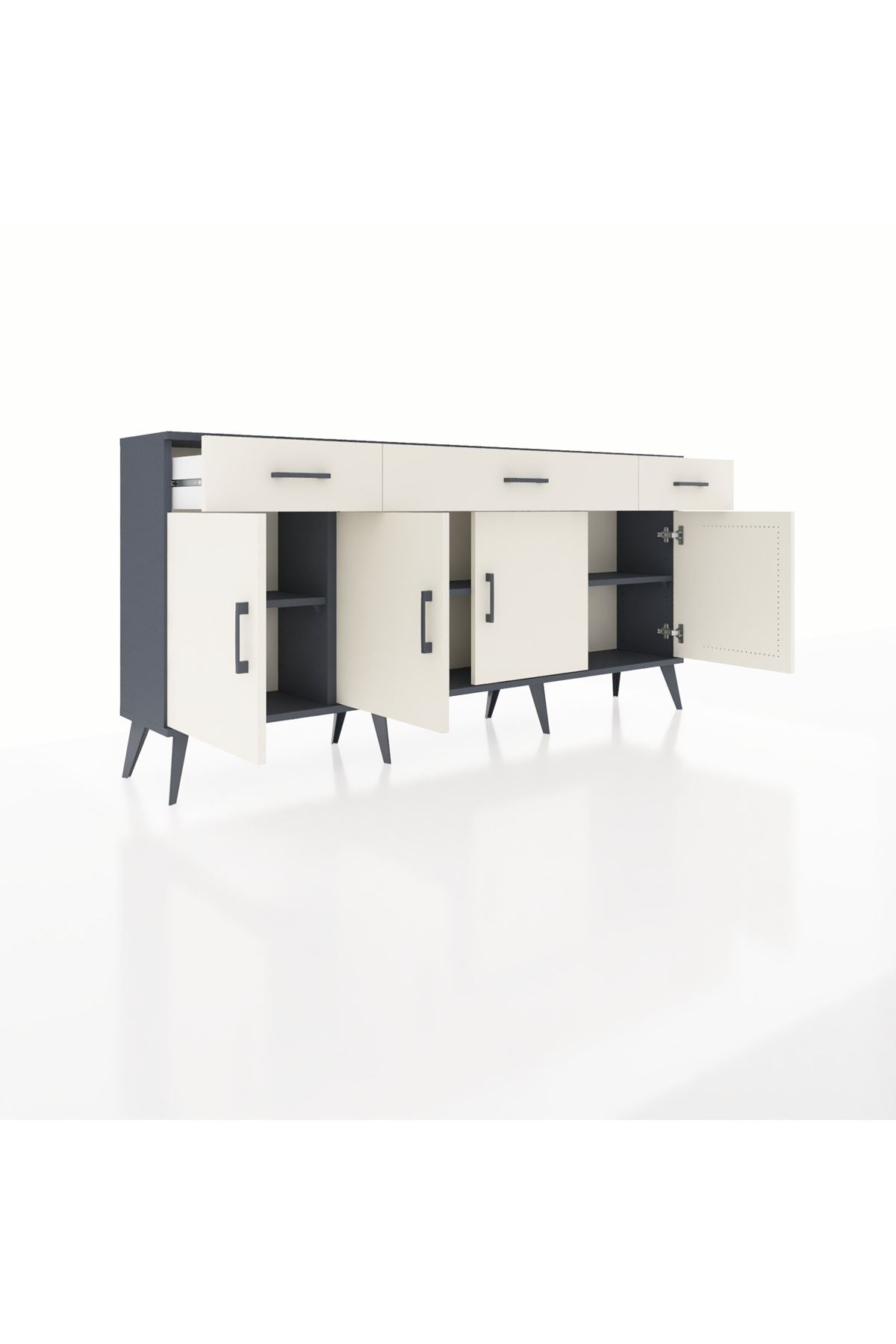 Arges Konsol 3 Raflı 3 Çekmeceli 4 Kapaklı 176x30x83 - S148M008V13A