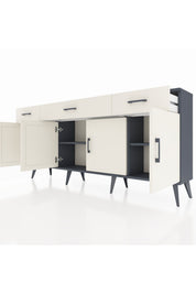 Arges Konsol 3 Raflı 3 Çekmeceli 4 Kapaklı 176x30x83 - S148M008V13A