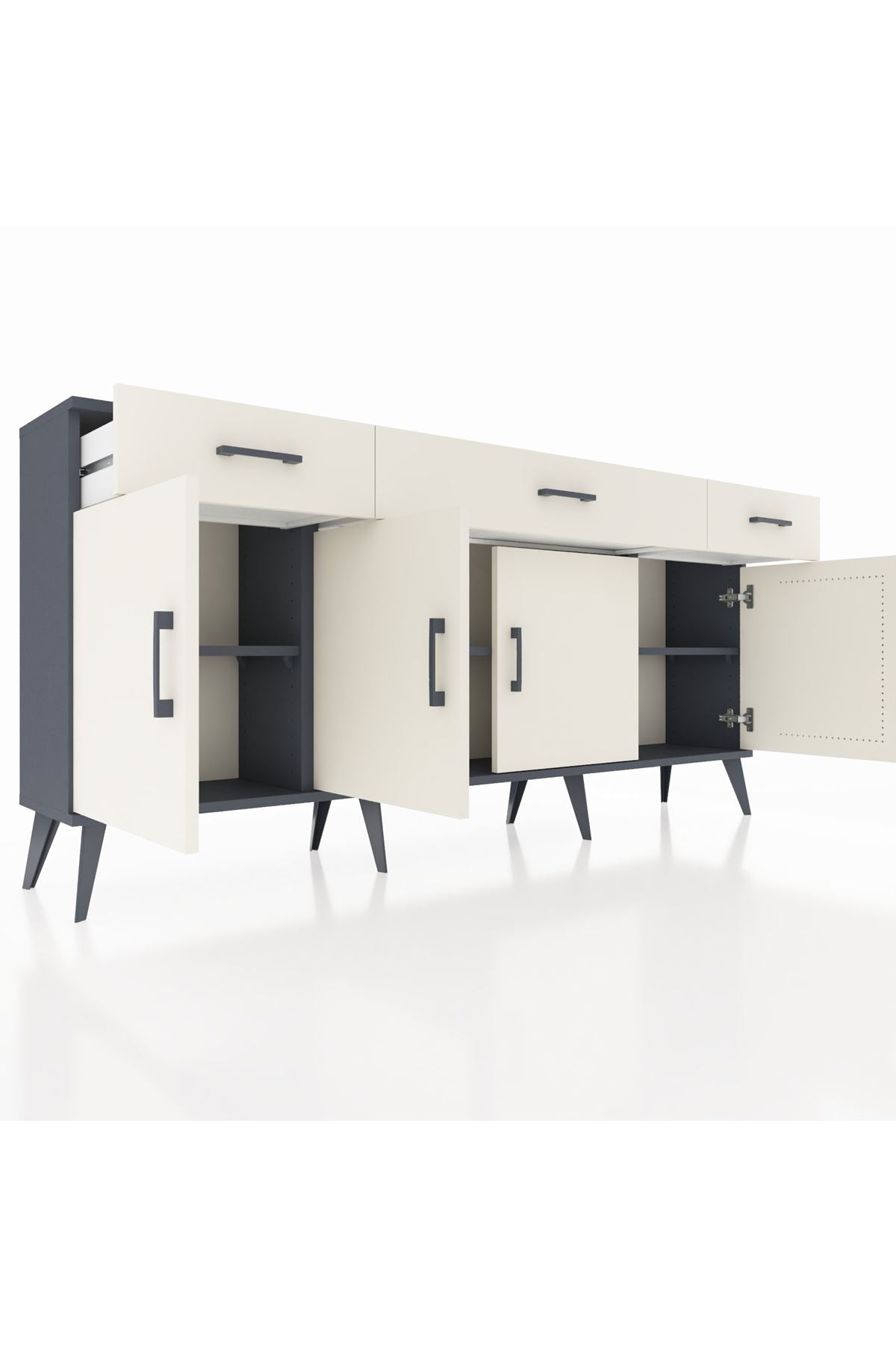 Arges Konsol 3 Raflı 3 Çekmeceli 4 Kapaklı 176x30x83 - S148M008V13A