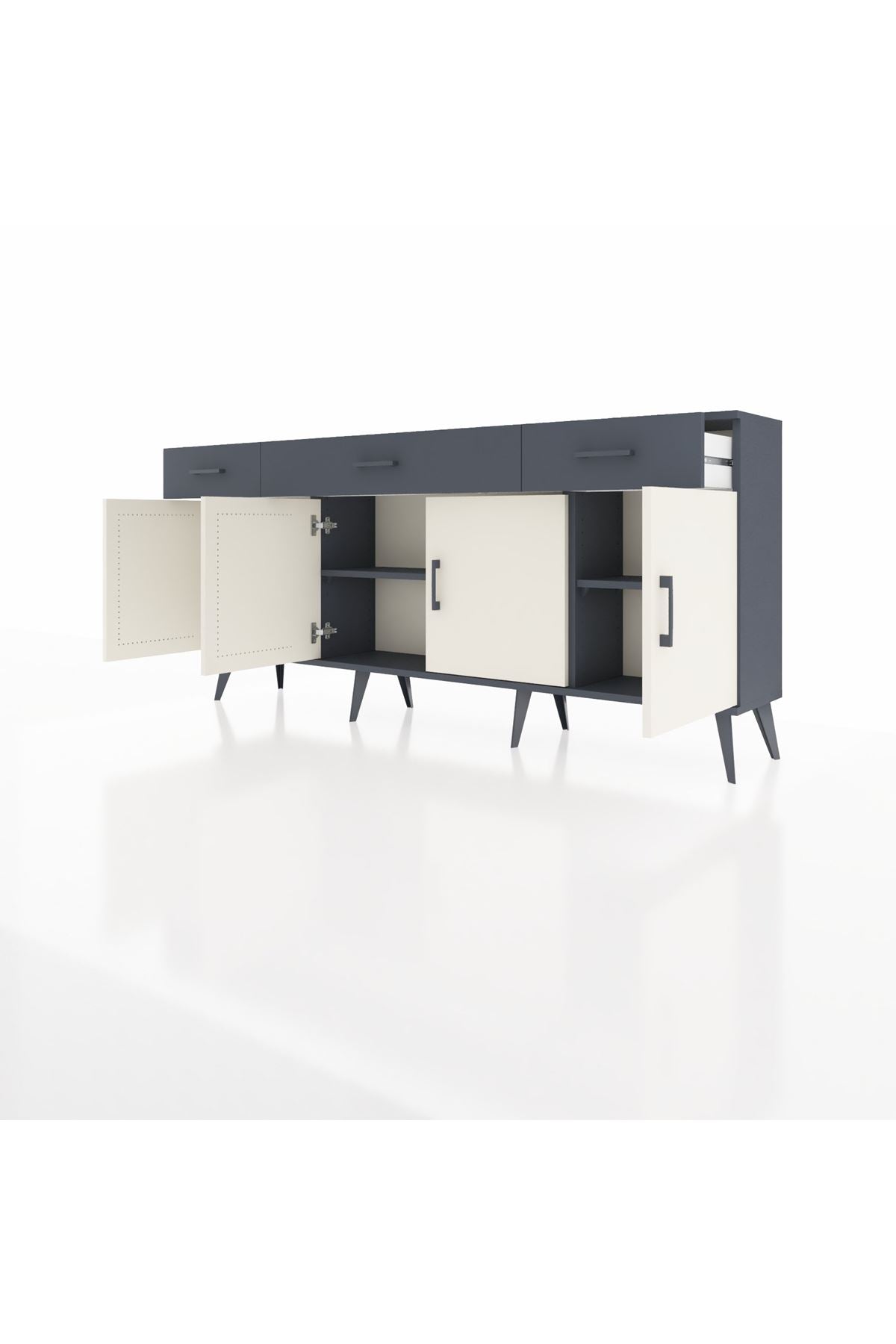 Arges Konsol 3 Raflı 3 Çekmeceli 4 Kapaklı 176x30x83 - S148M008V14A