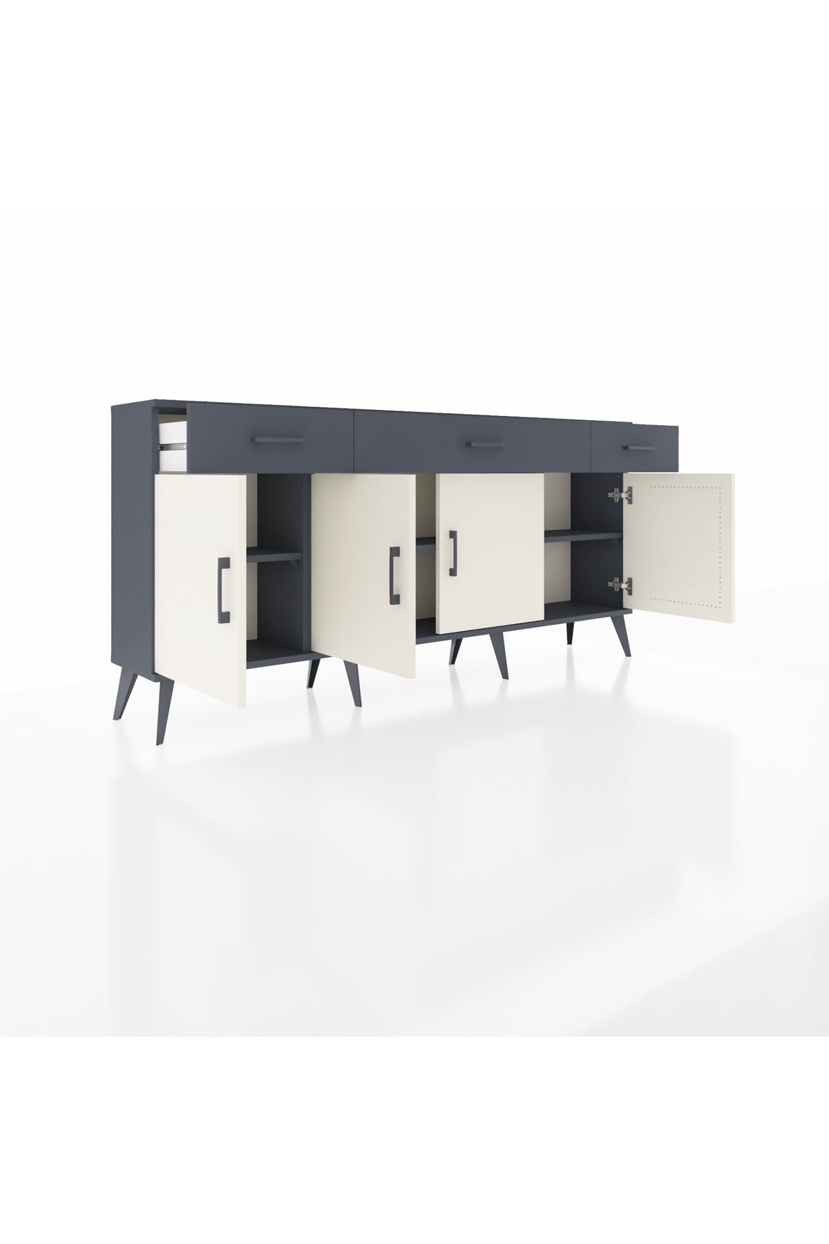 Arges Konsol 3 Raflı 3 Çekmeceli 4 Kapaklı 176x30x83 - S148M008V14A