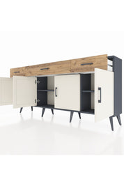 Arges Konsol 3 Raflı 3 Çekmeceli 4 Kapaklı 176x30x83 - S148M008V15A