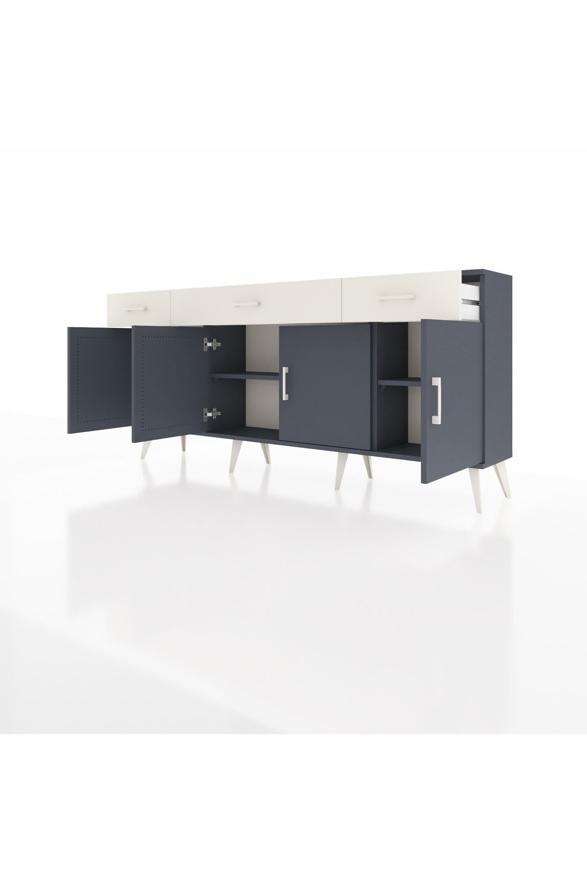 Arges Konsol 3 Raflı 3 Çekmeceli 4 Kapaklı 176x30x83 - S148M008V16A