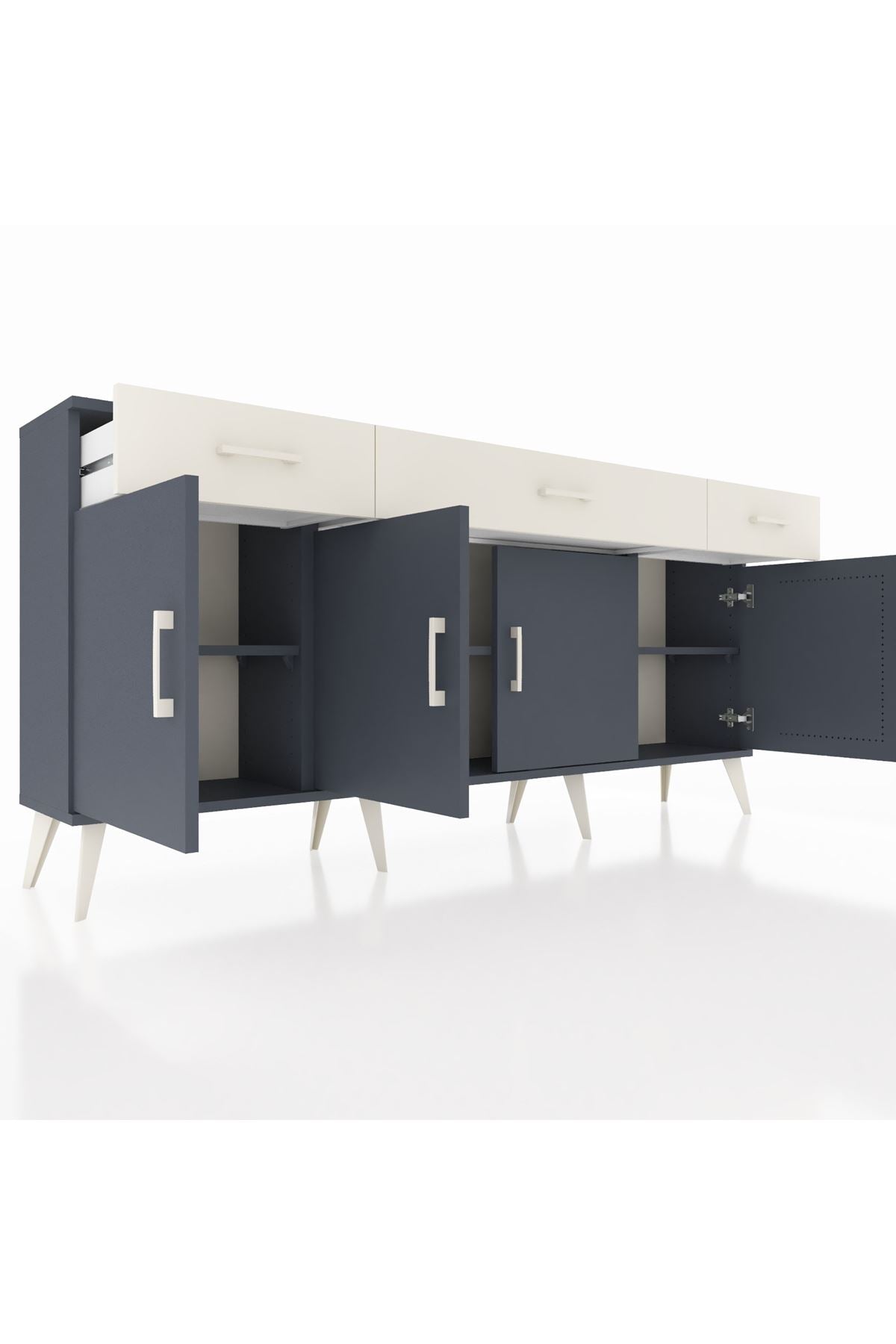 Arges Konsol 3 Raflı 3 Çekmeceli 4 Kapaklı 176x30x83 - S148M008V16A