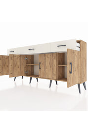 Arges Konsol 3 Raflı 3 Çekmeceli 4 Kapaklı 176x30x83 - S148M008V19A
