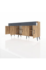Arges Konsol 3 Raflı 3 Çekmeceli 4 Kapaklı 176x30x83 - S148M008V20A