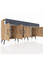 Arges Konsol 3 Raflı 3 Çekmeceli 4 Kapaklı 176x30x83 - S148M008V20A