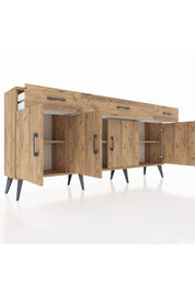 Arges Konsol 3 Raflı 3 Çekmeceli 4 Kapaklı 176x30x83 - S148M008V21A