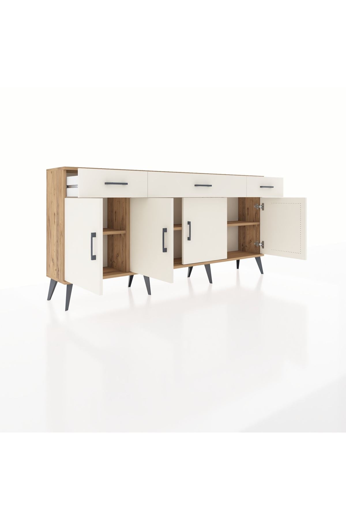 Arges Konsol 3 Raflı 3 Çekmeceli 4 Kapaklı 176x30x83 - S148M008V22A